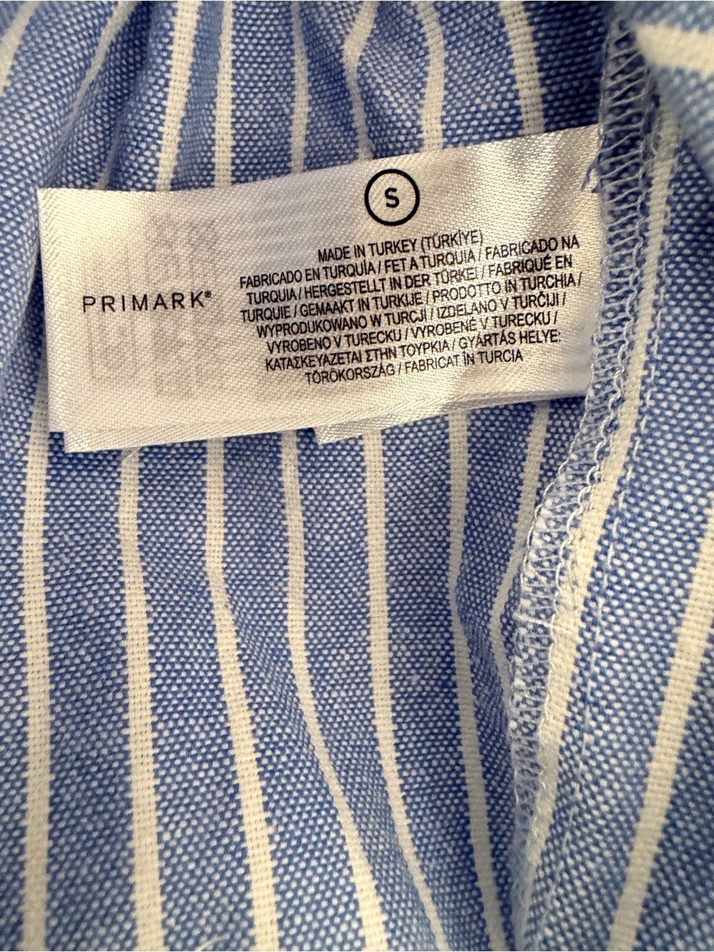 Primark Blue and White Vertical Stripe Button-Down Shirt - Picture 3 of 8